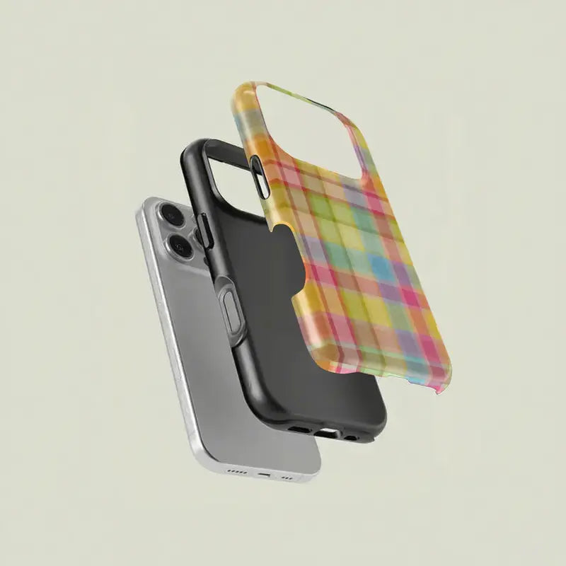 COLORFUL RETRO PLAID PHONE CASE mimocase