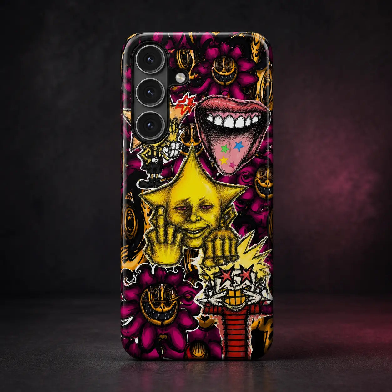 Bold Colorful Skull & Wave Art Phone Case mimocase