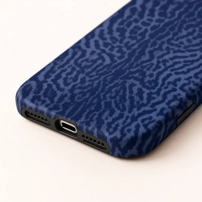 Blue leopard print phone case
