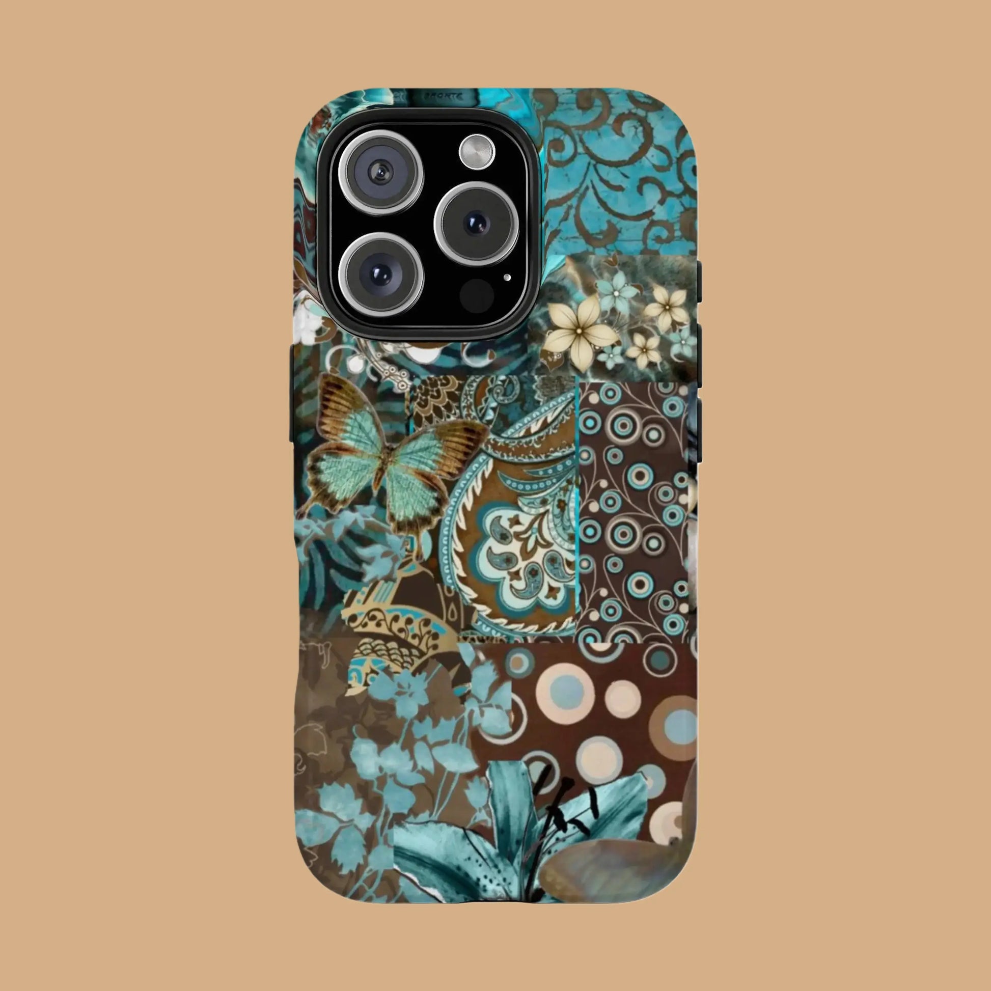 VINTAGE TEAL LEOPARD PRINT AESTHETIC PHONE CASE mimocase