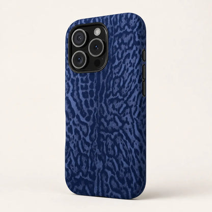 Blue leopard print phone case