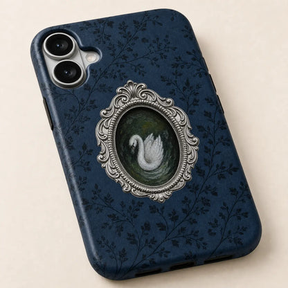 Midnight Rococo Swan Phone Case mimocase