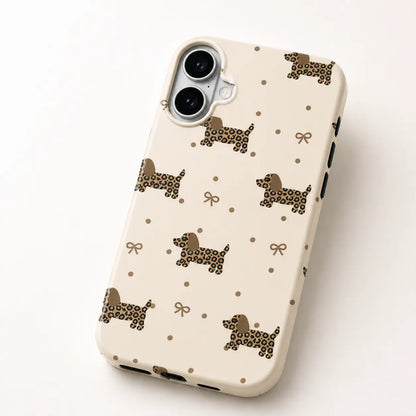 Leopard-Print Dachshund Phone Case mimocase