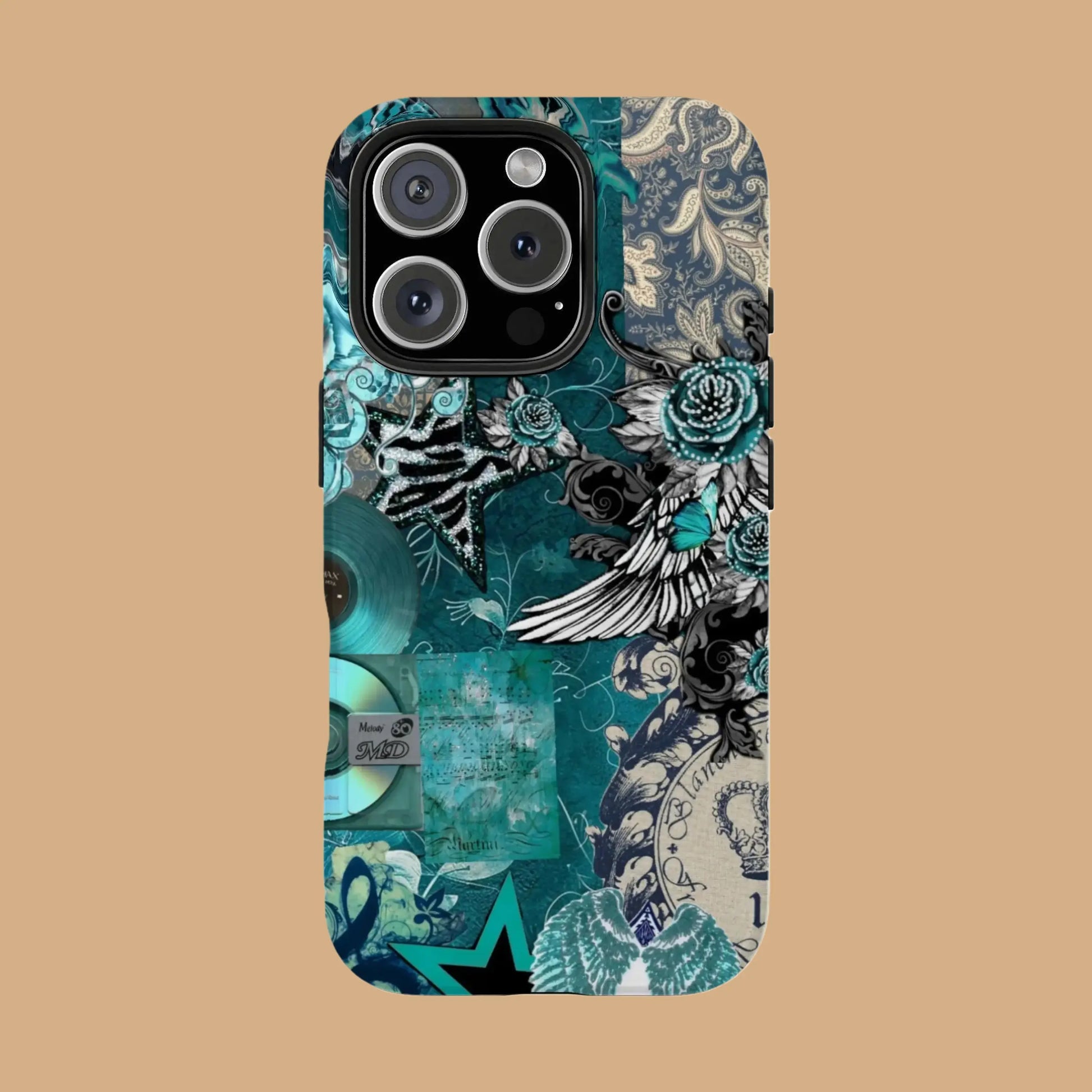 VINTAGE TEAL LEOPARD PRINT AESTHETIC PHONE CASE mimocase