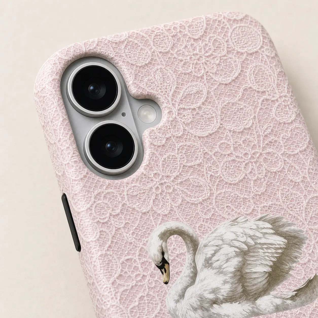 Blush Lace Swan Phone Case mimocase