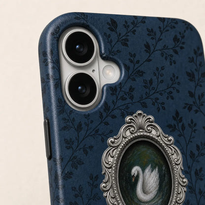 Midnight Rococo Swan Phone Case mimocase
