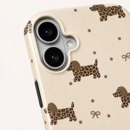 Leopard-Print Dachshund Phone Case mimocase