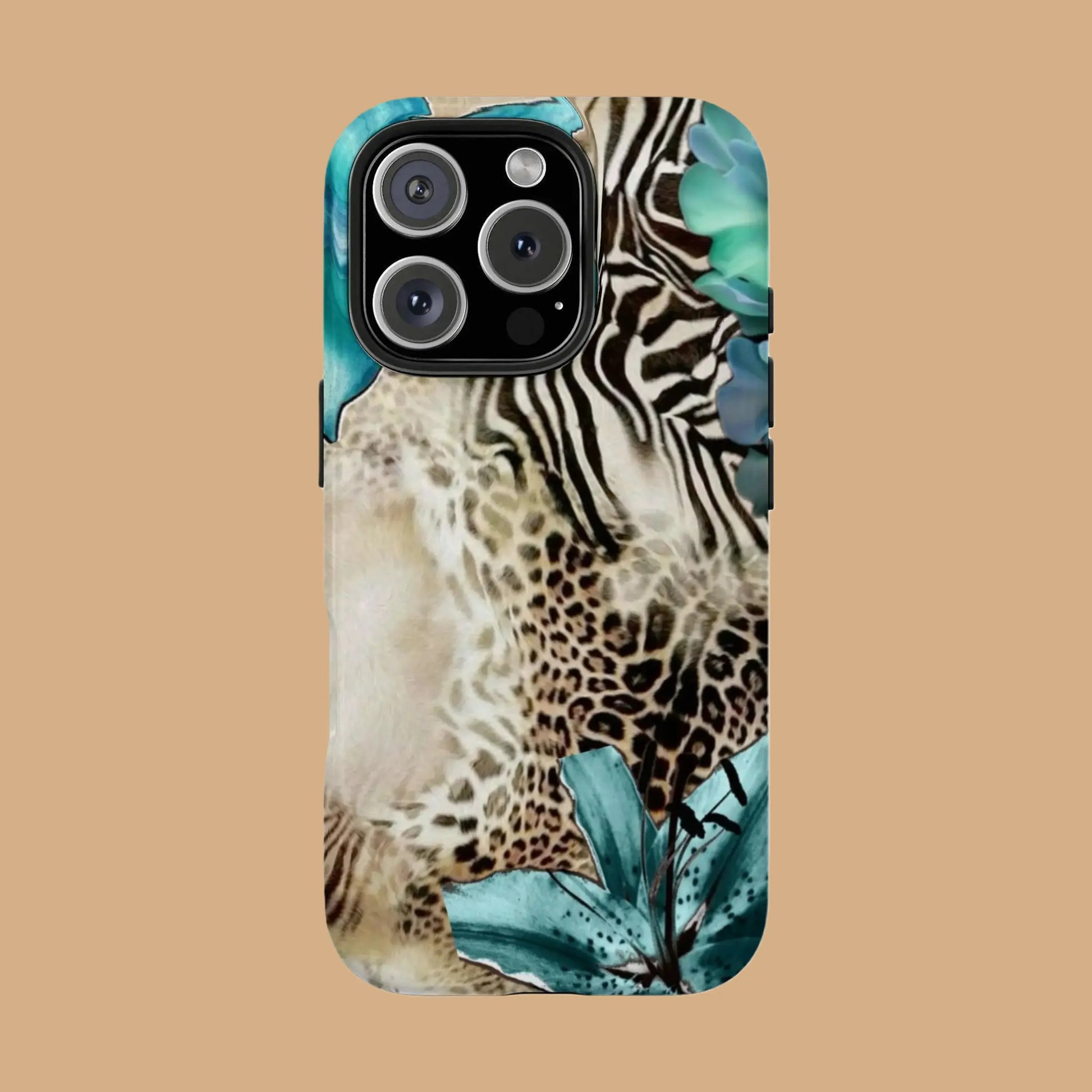 VINTAGE TEAL LEOPARD PRINT AESTHETIC PHONE CASE mimocase