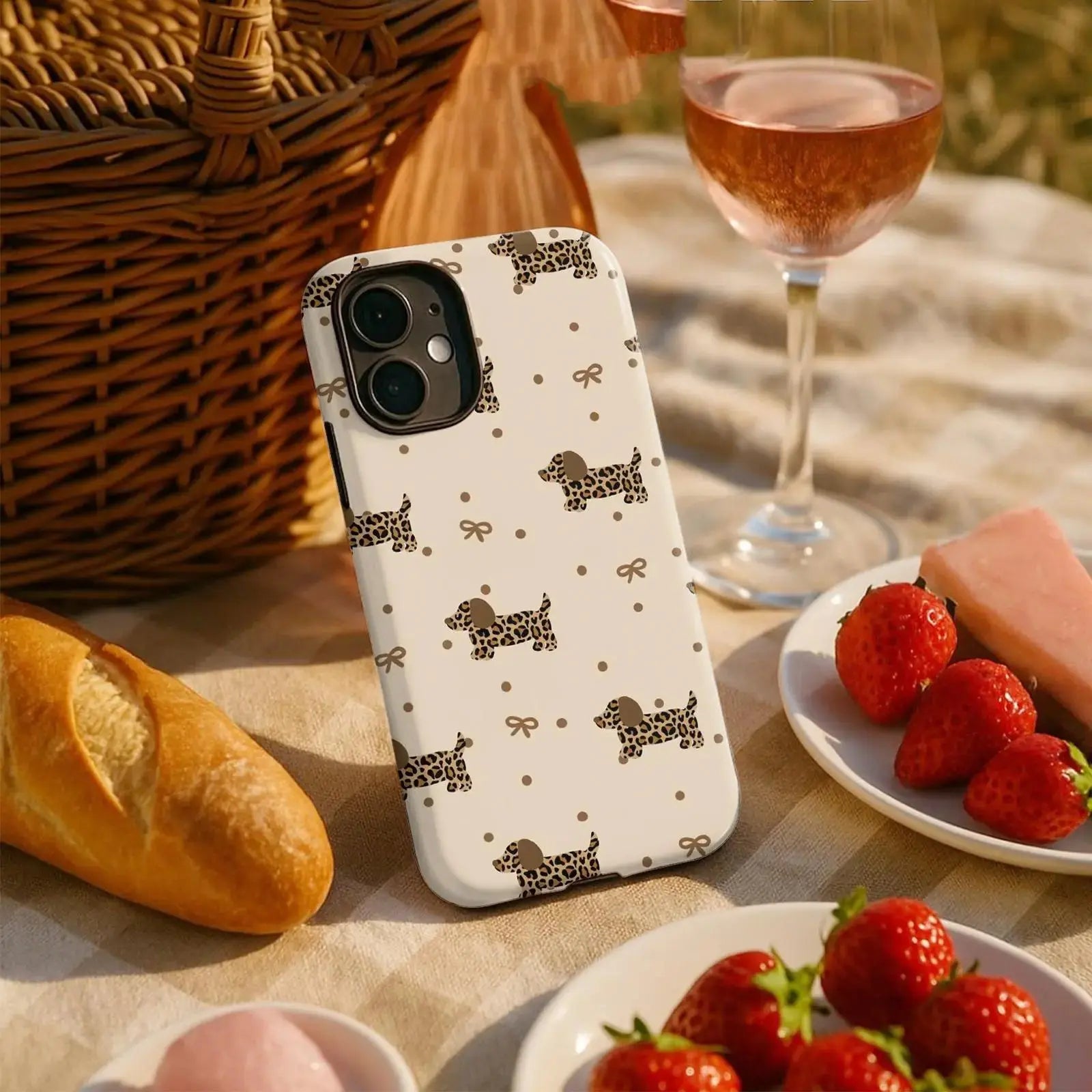 LEOPARD-PRINT DACHSHUND PHONE CASE mimocase