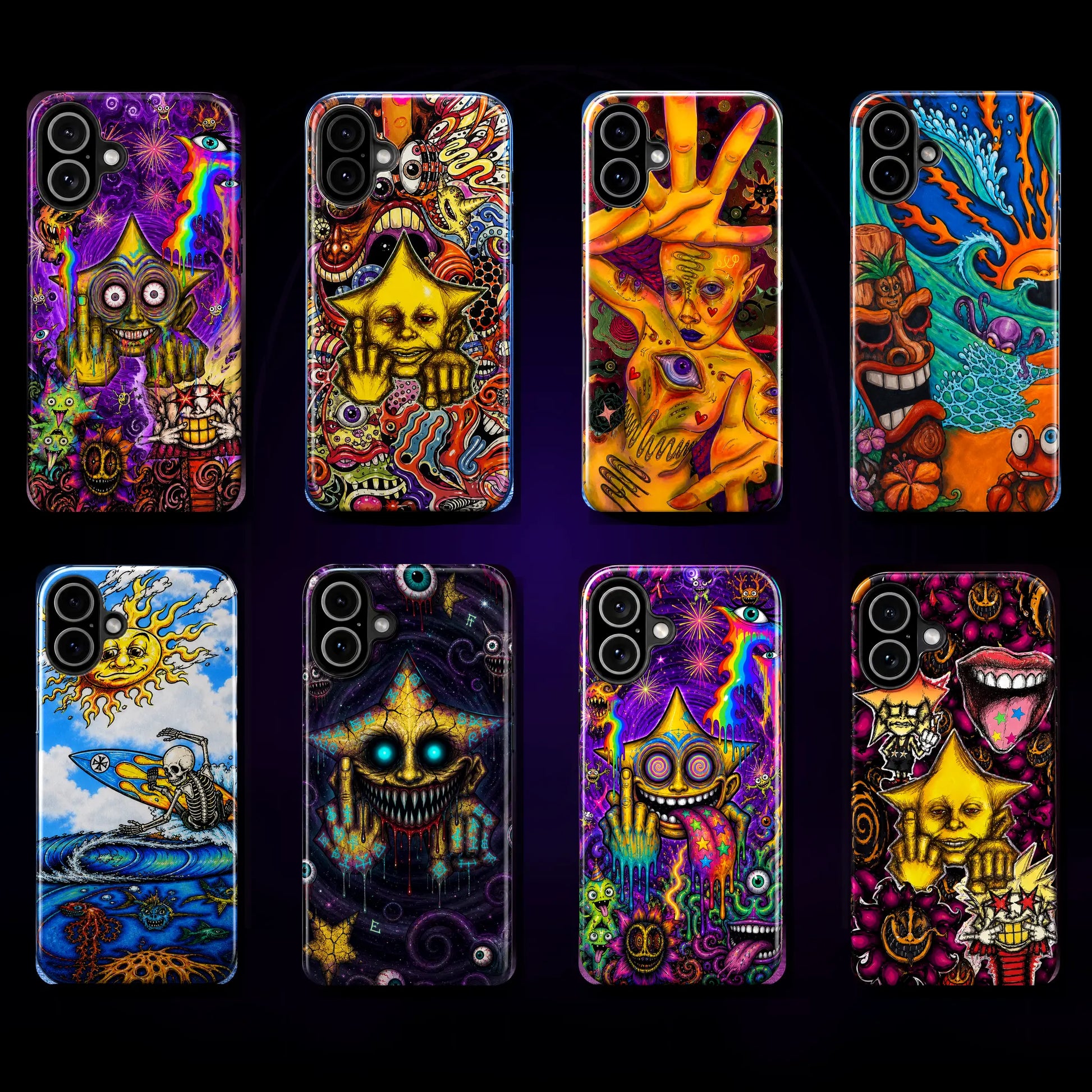 Bold Colorful Skull & Wave Art Phone Case mimocase
