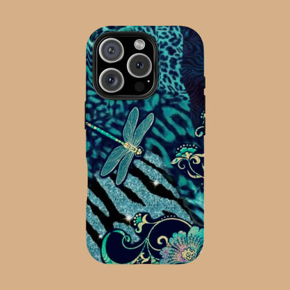 Vintage Teal Leopard Print Aesthetic Phone Case design - MIMOCASE