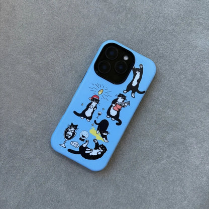 The Cowcat Party (Blue) Phone Case for iPhone - MIMOCASE