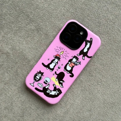The Cowcat Party (Pink) Phone Case for iPhone - MIMOCASE