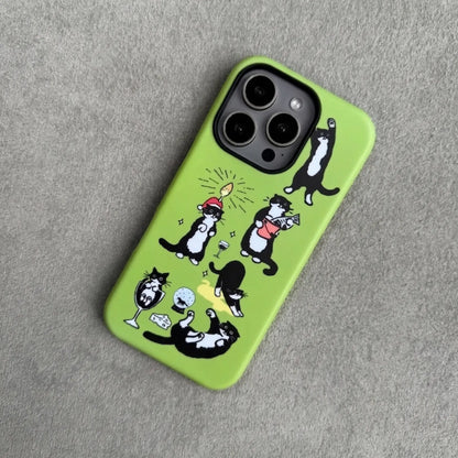 The Cowcat Party (Green) Phone Case for iPhone - MIMOCASE