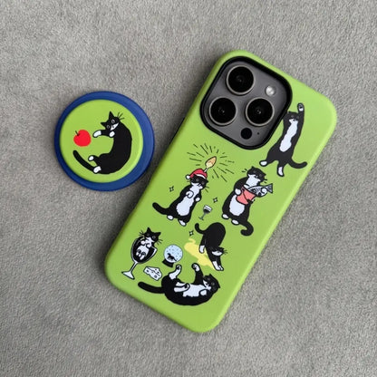 The Cowcat Party (Green) Phone Case for Google Pixel - MIMOCASE