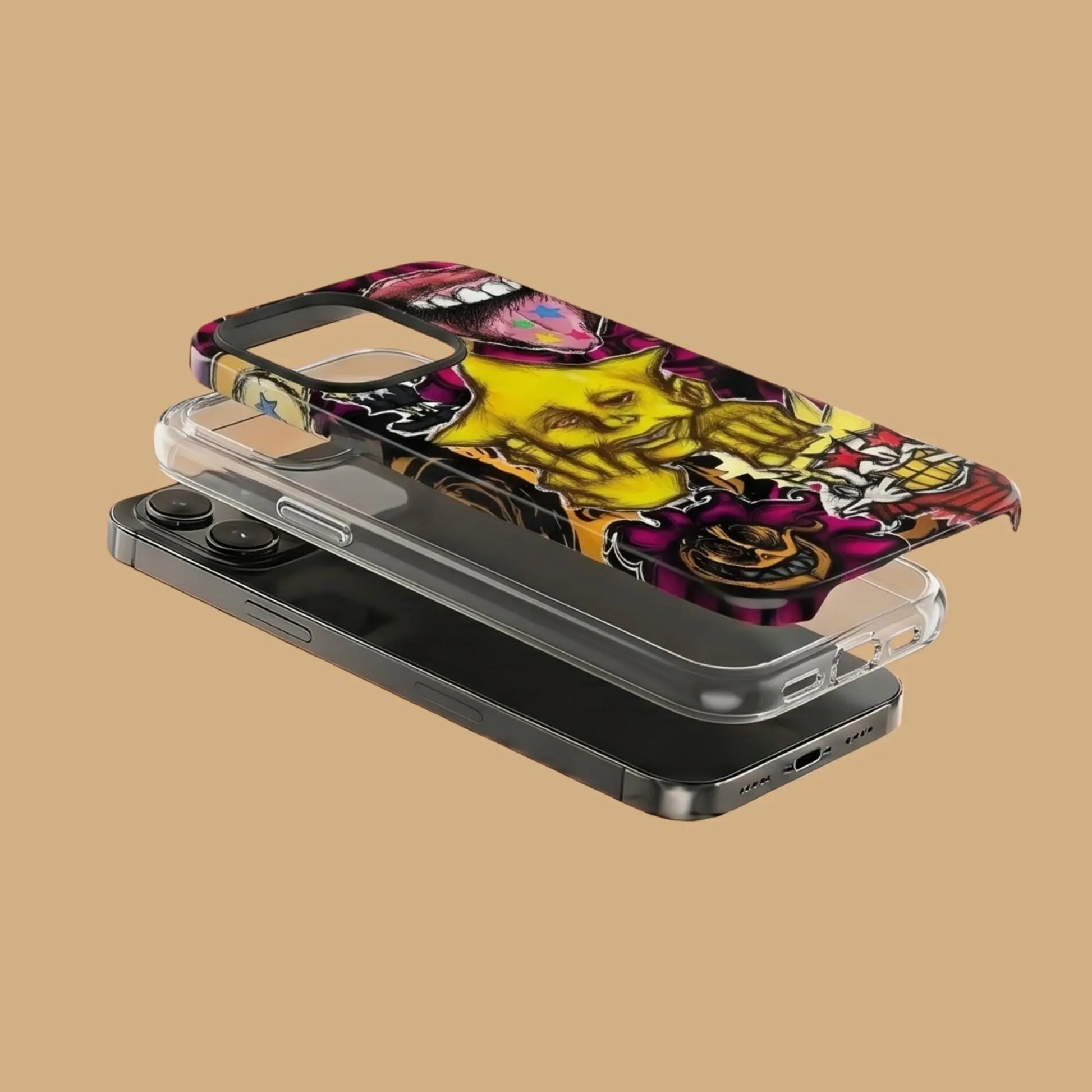 BOLD COLORFUL SKULL & WAVE ART PHONE CASE mimocase