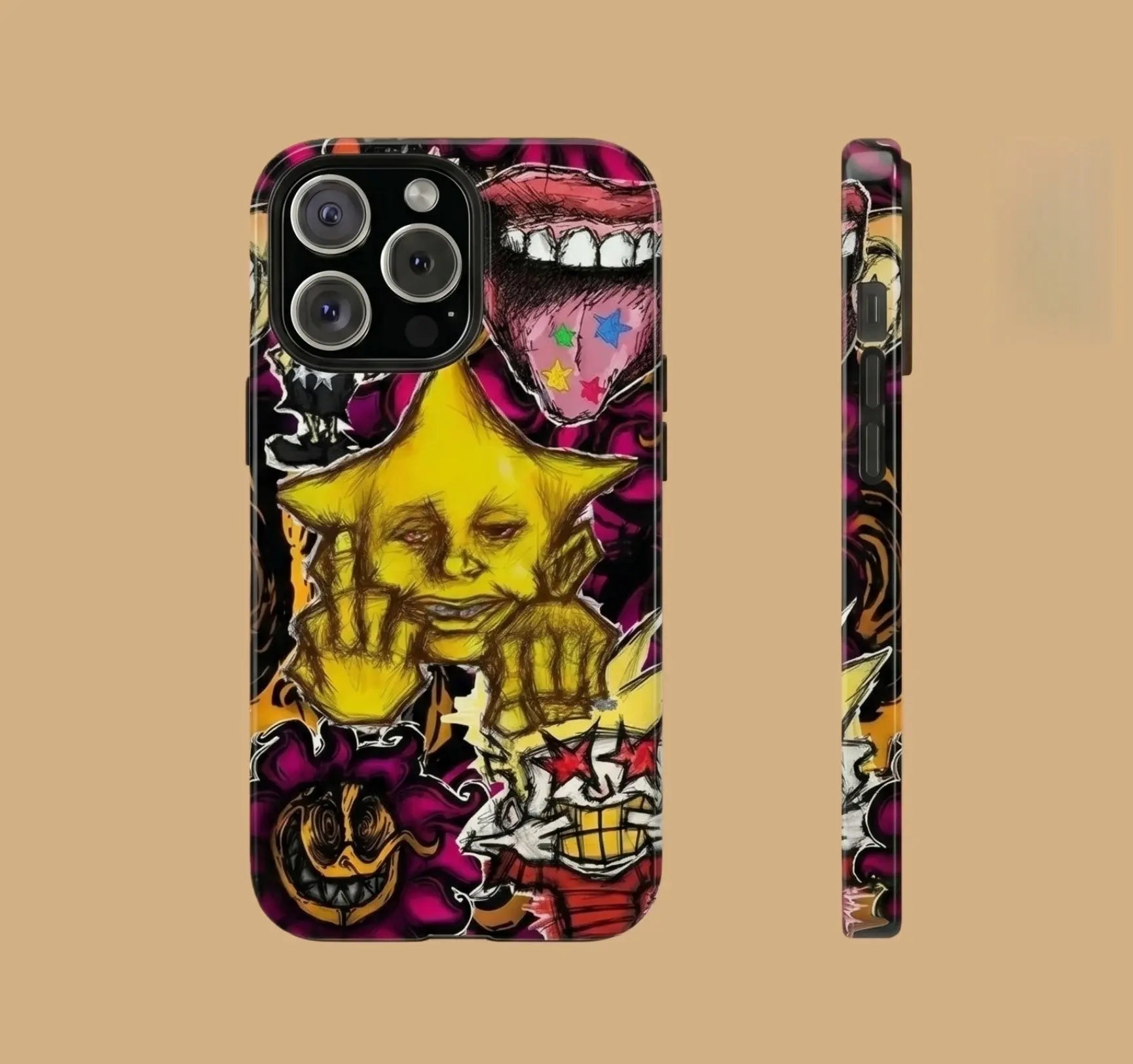 BOLD COLORFUL SKULL & WAVE ART PHONE CASE mimocase