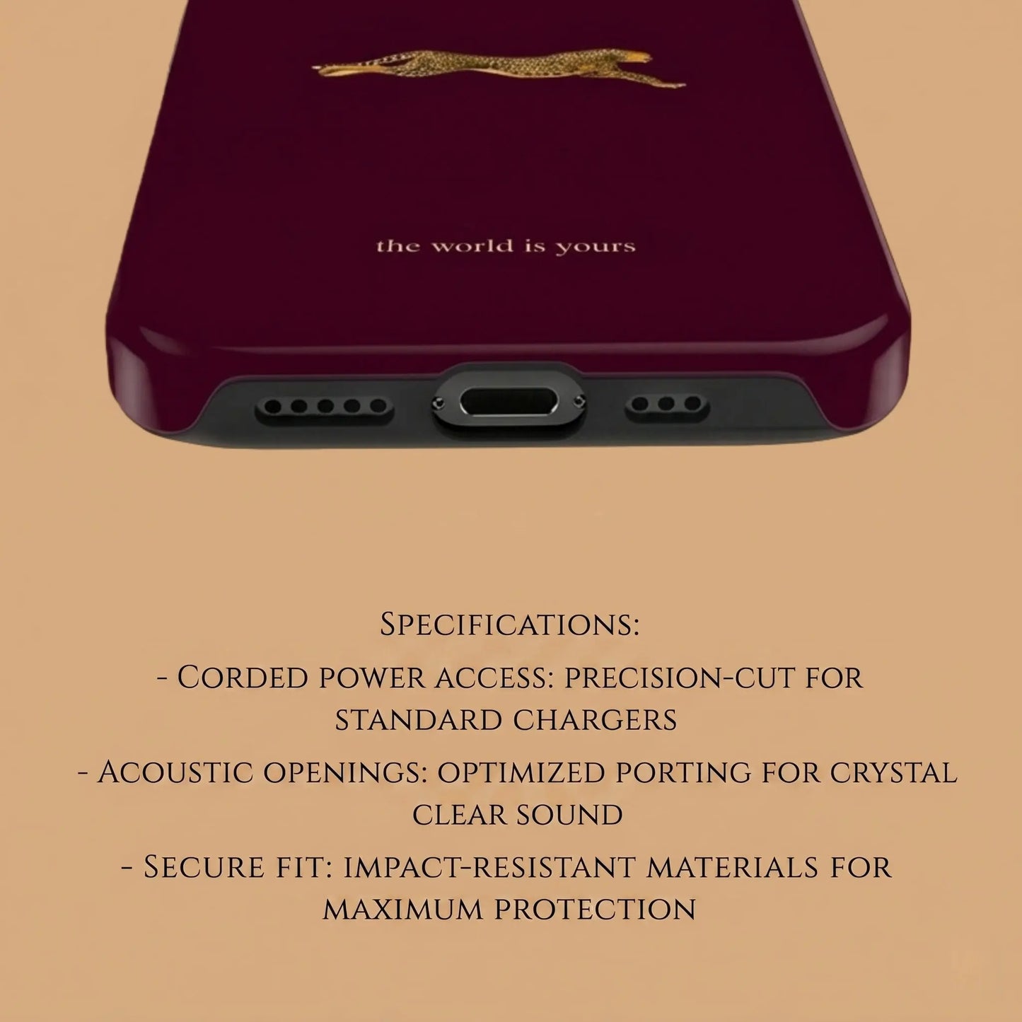 THE WORLD IS YOURS (BURGUNDY) PHONE CASE mimocase