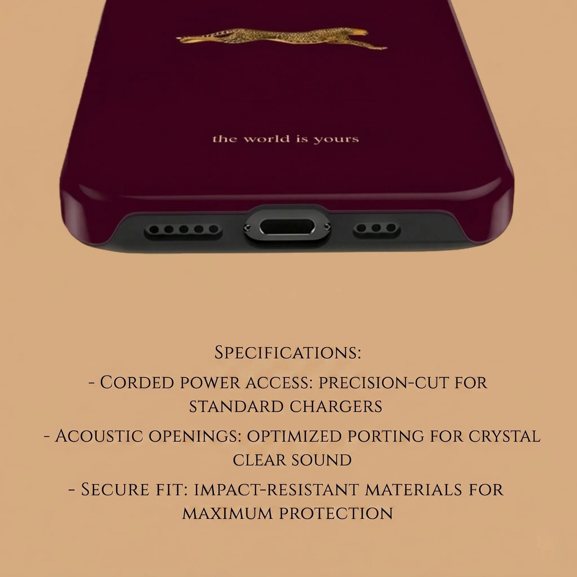 THE WORLD IS YOURS (BURGUNDY) PHONE CASE mimocase