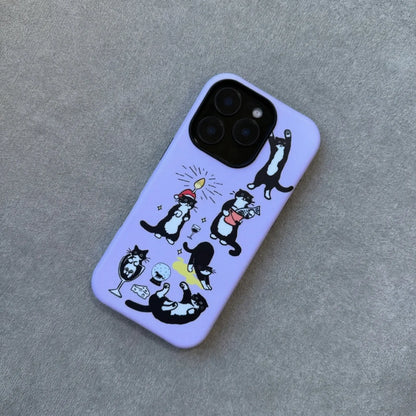 The Cowcat Party (Purple) Phone Case for iPhone - MIMOCASE