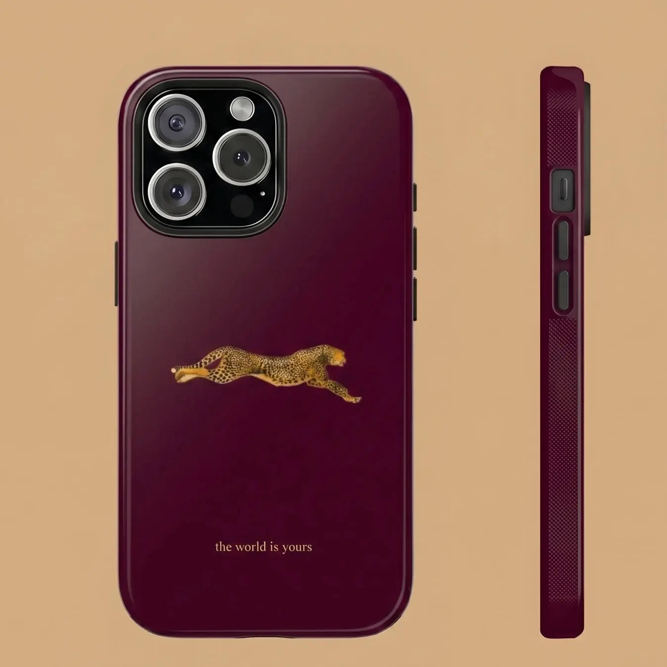THE WORLD IS YOURS (BURGUNDY) PHONE CASE mimocase