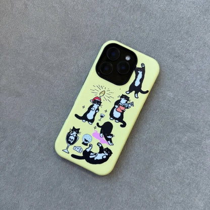 The Cowcat Party (Yellow) Phone Case for iPhone - MIMOCASE