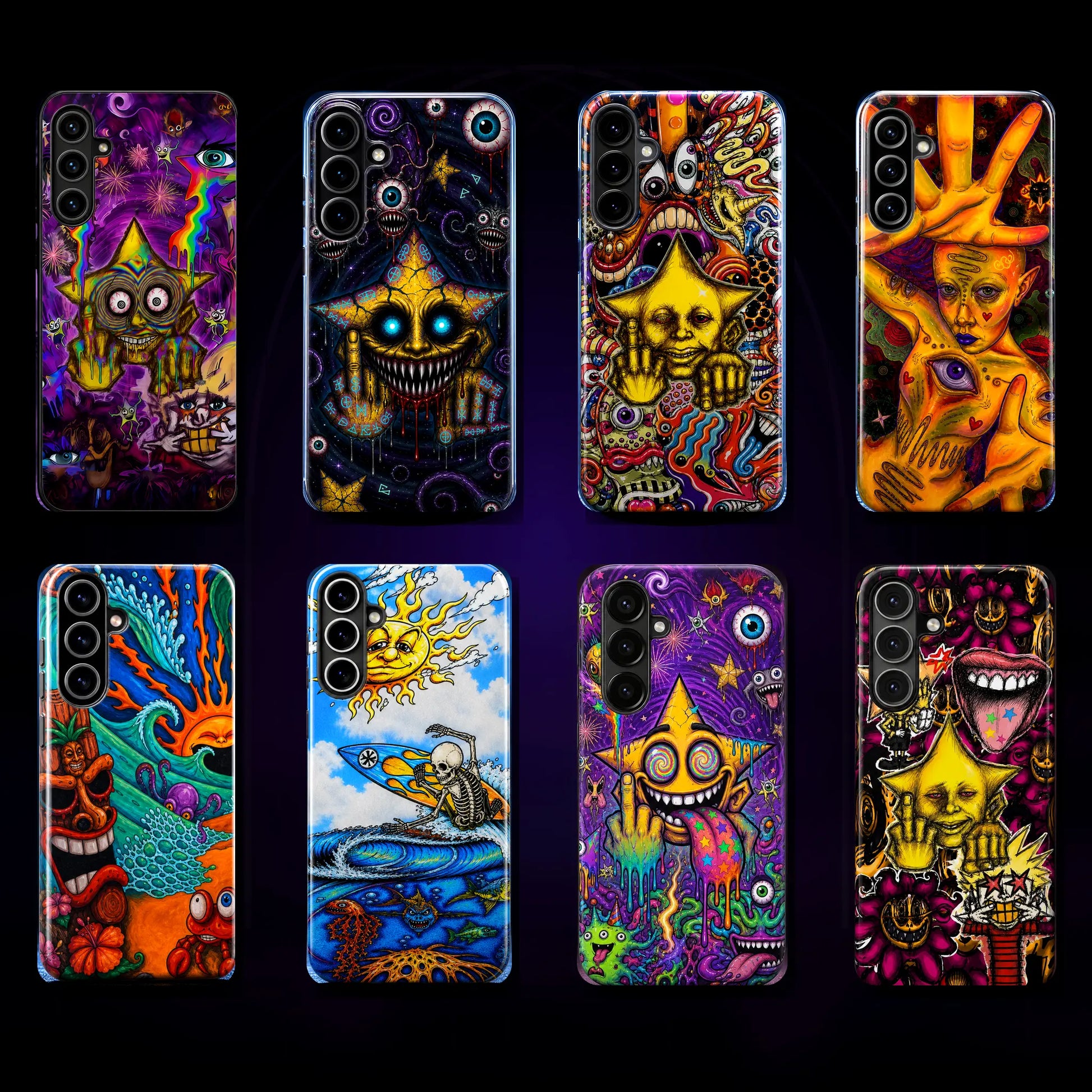 Bold Colorful Skull & Wave Art Phone Case mimocase