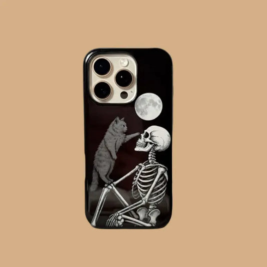 SKELETON AND CAT PHONE CASE mimocase