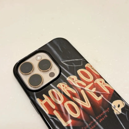This Halloween phone case features a beautiful oil painting style of a skeleton lying in flowers, blending life and death for a unique artistic touch.