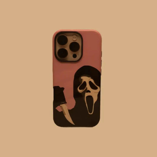 This Halloween phone case features the iconic Ghostface from Scream, offering a simple yet striking design to create a unique and trendy accessory.