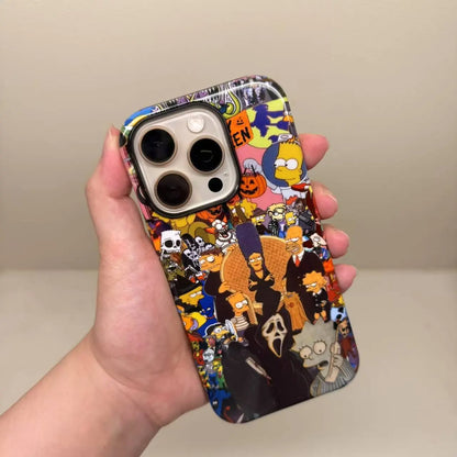 This unique Halloween phone case creatively combines The Simpsons and Ghostface, presenting a quirky vibe that makes your phone truly stand out.