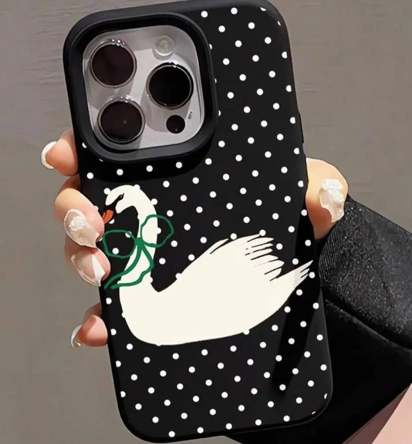 POLKA DOT COUPLE SWAN PHONE CASE mimocase