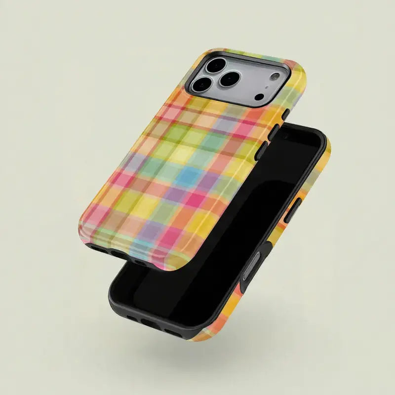 COLORFUL RETRO PLAID PHONE CASE mimocase