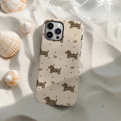 Leopard-Print Dachshund Phone Case design - MIMOCASE