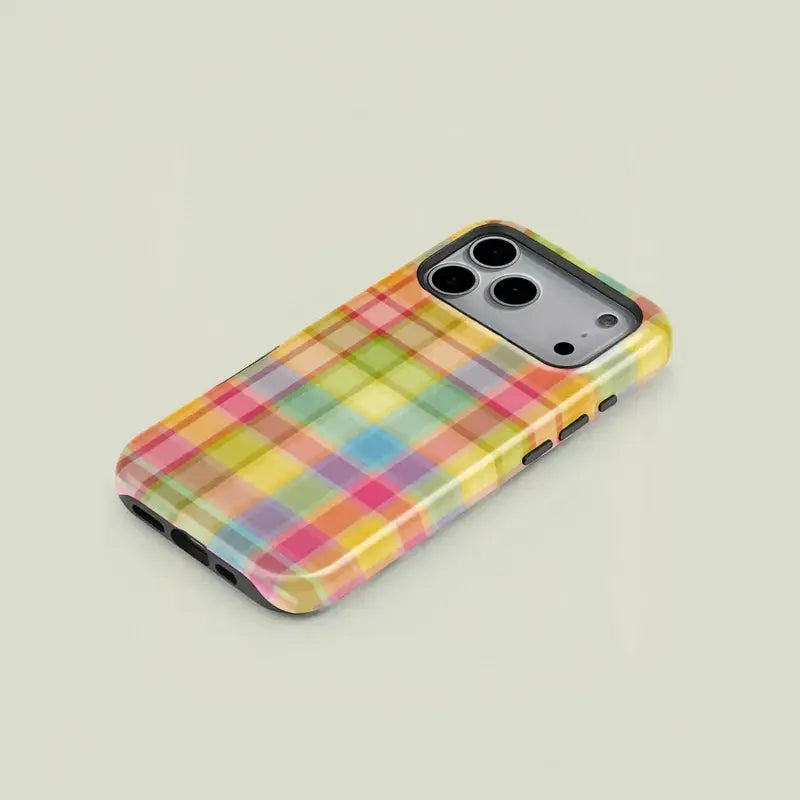 COLORFUL RETRO PLAID PHONE CASE mimocase
