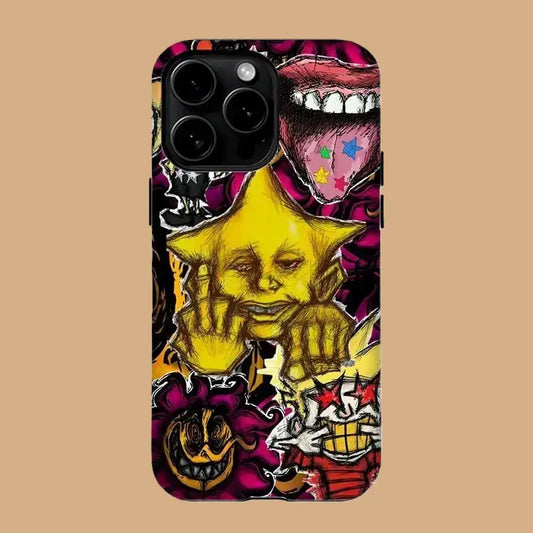 BOLD COLORFUL SKULL & WAVE ART PHONE CASE mimocase