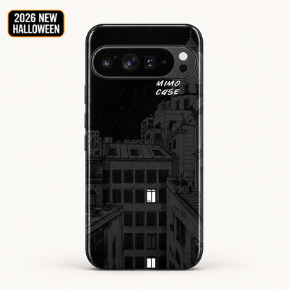 Midnight city window phone case for Google Pixel with 2026 New Halloween badge