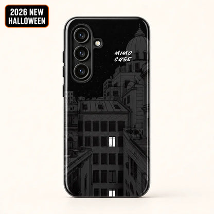 Midnight city window phone case for Samsung Galaxy with 2026 New Halloween badge