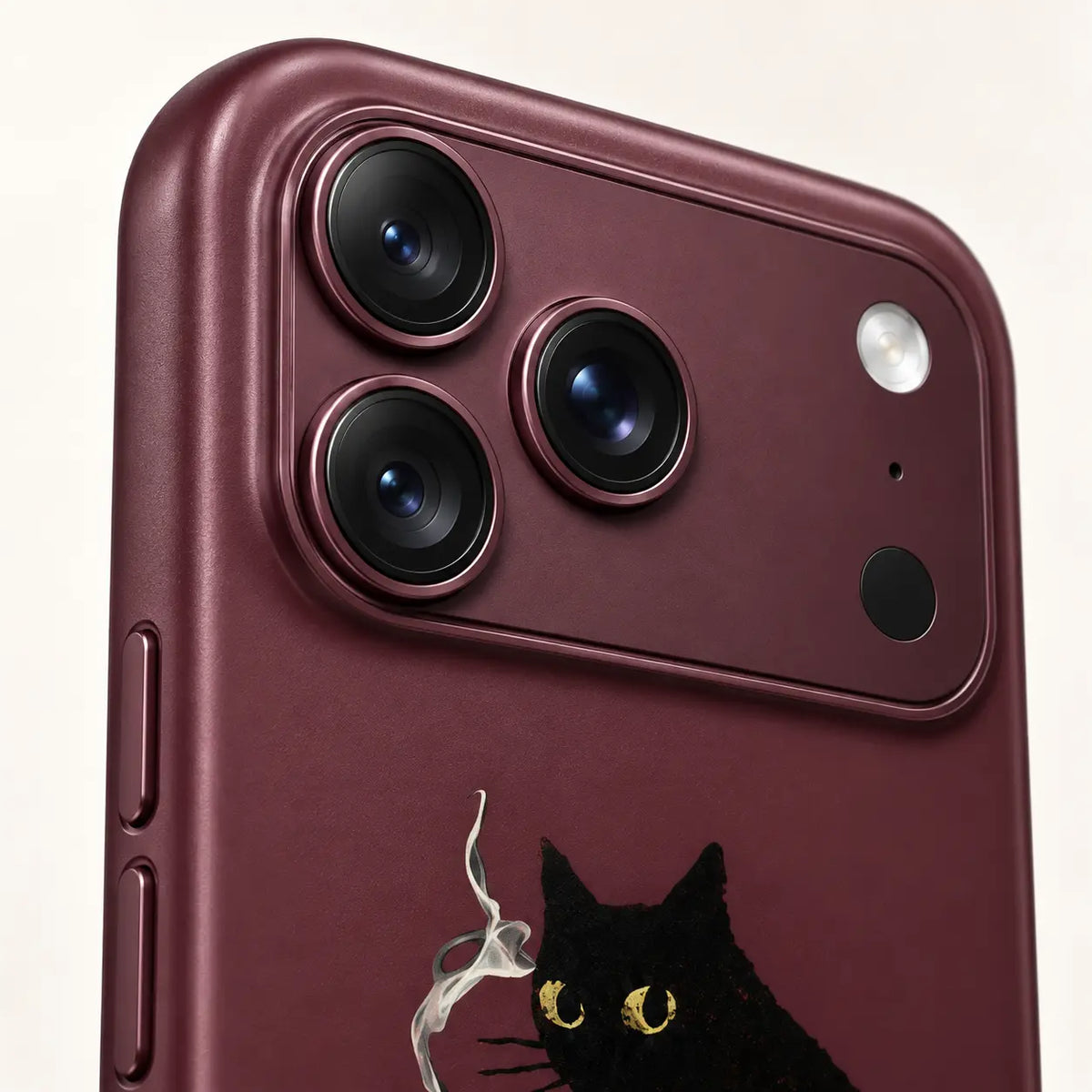 iPhone 18 Pro Max black cat Halloween case camera protection detail