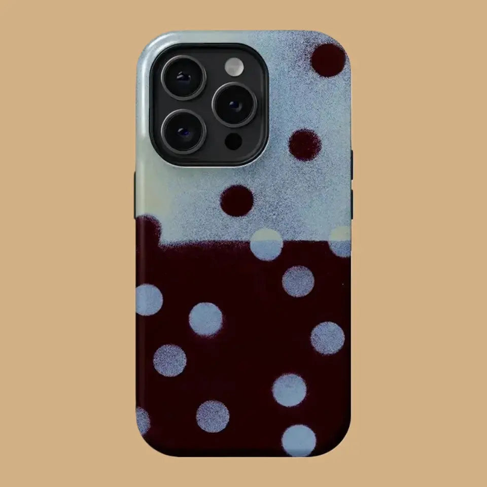 DARK BROWN POLKA DOT IPHONE CASE mimocase
