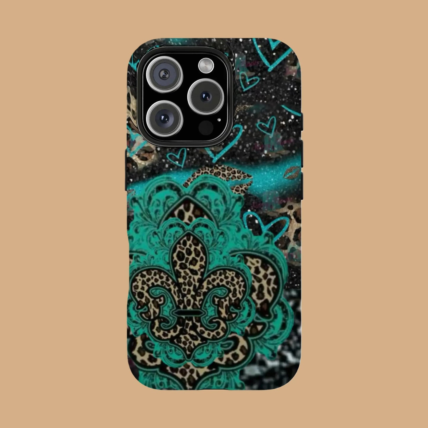 VINTAGE TEAL LEOPARD PRINT AESTHETIC PHONE CASE mimocase