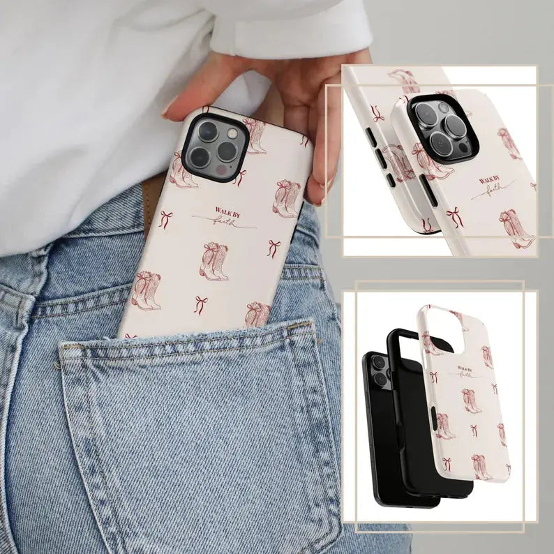 WALK BY FAITH WESTERN BOOTS PHONE CASE mimocase