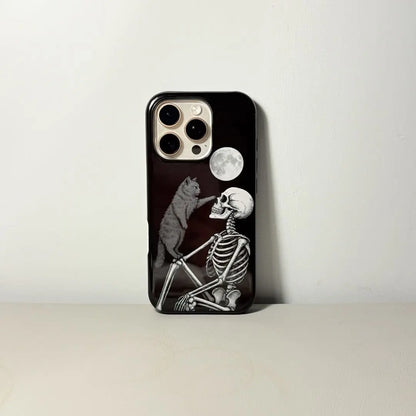 SKELETON AND CAT PHONE CASE mimocase
