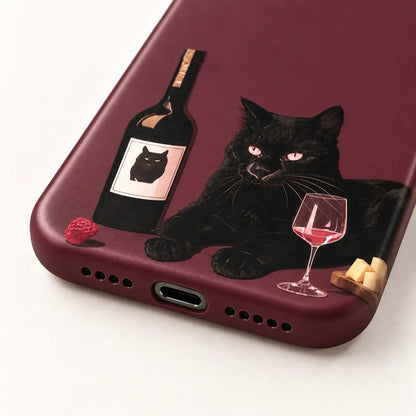 USB-C port detail of burgundy full-wrap iPhone case